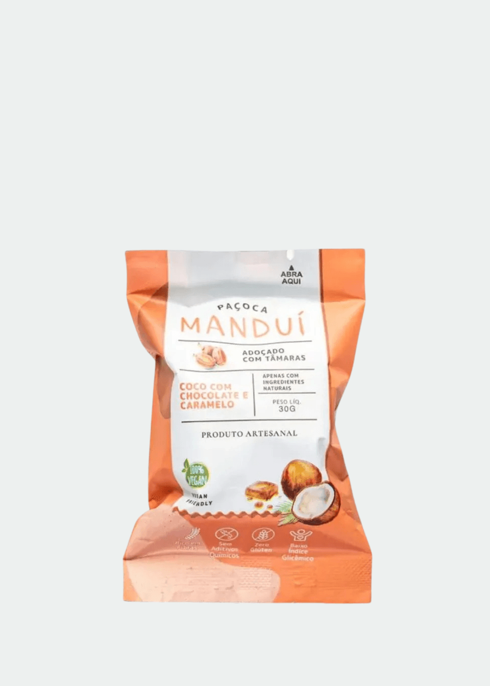 Paçoca Coco e Caramelo Manduí - 36g